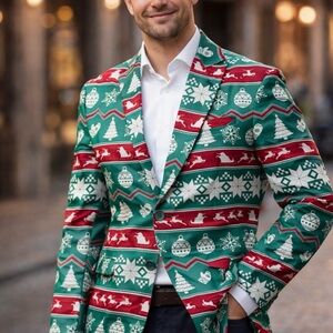 Holiday Patterned Men's Blazer